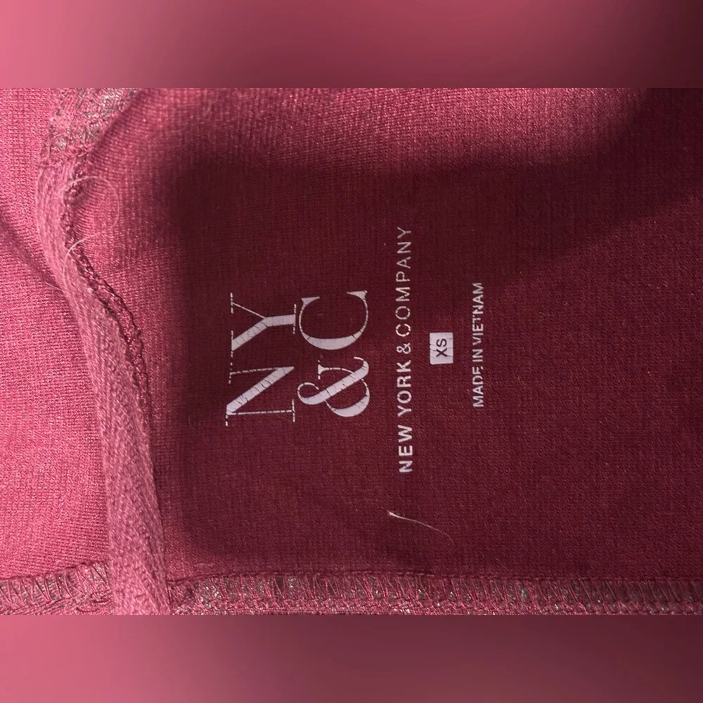 New York & Company Maroon Hooded Leather Jacket - Picture 6 of 7